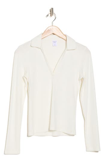 Melrose And Market Knit Polo Top In Ivory