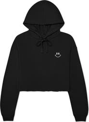Dalix Smile Face Cropped Hoodie