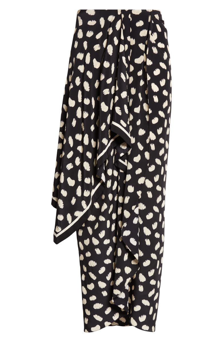 Johanna Ortiz Captivation Print Silk Skirt, Alternate, color, Black / Ecru