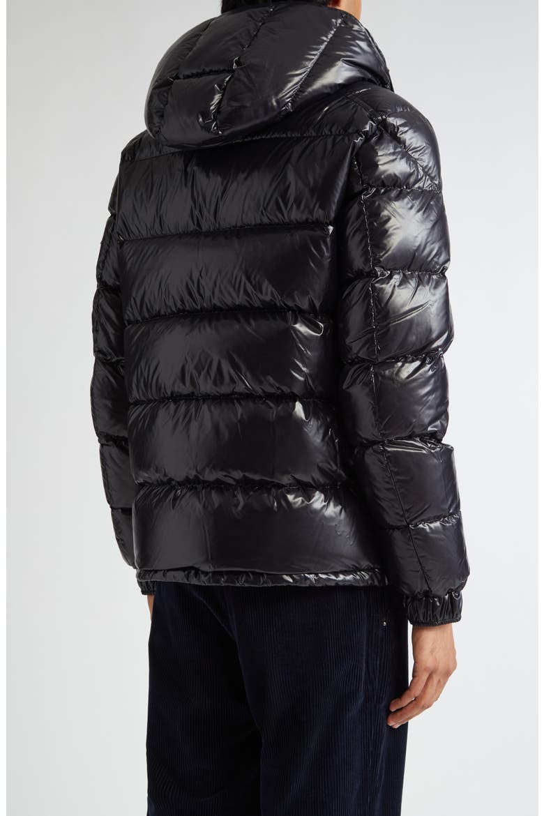 Maya Lacquered Nylon Down Jacket, Alternate, color, BLACK/BLACK