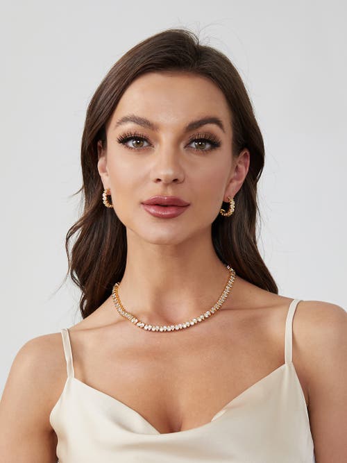 Classicharms Teardrop Zirconia Hoop Earrings In Gold