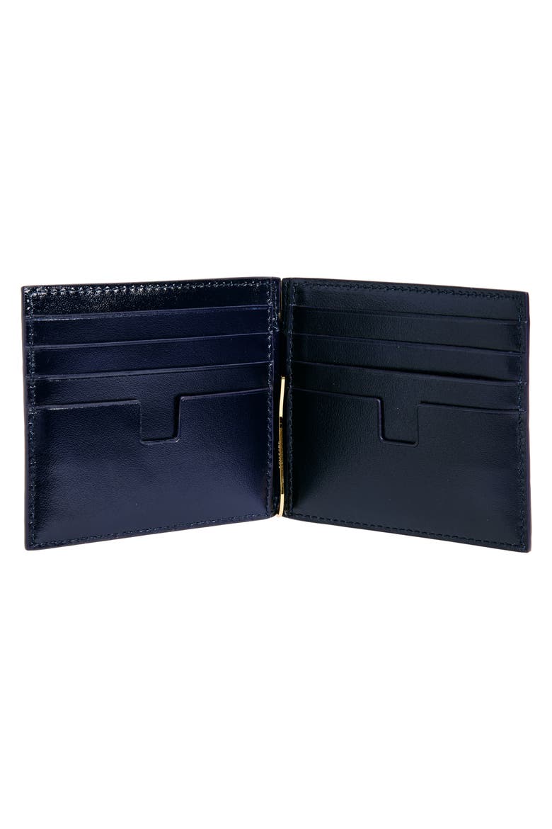 TOM FORD T-Line Croc Embossed Leather Money Clip Wallet (Men