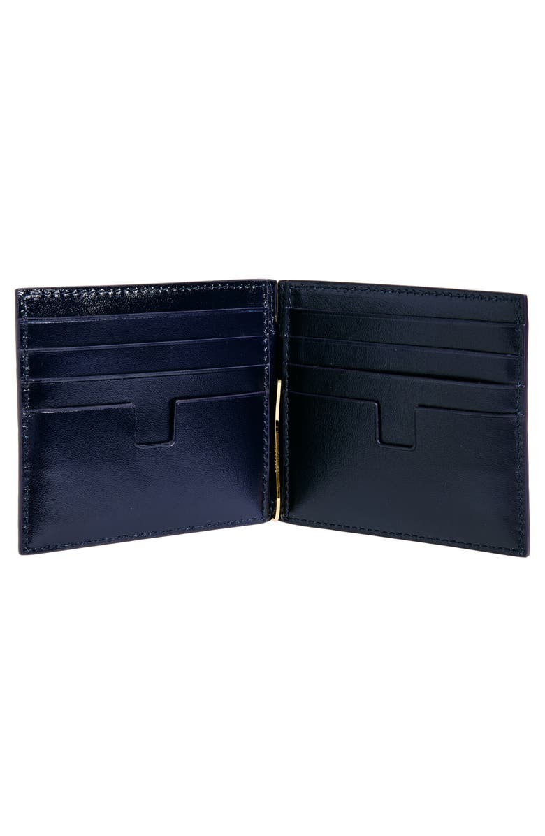 TOM FORD T-Line Croc Embossed Leather Money Clip Wallet, Alternate, color, 