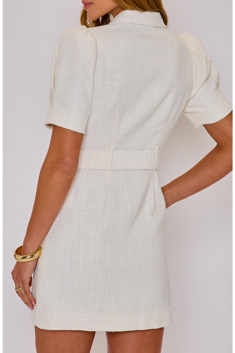 Devon Belted Tweed Blazer Minidress, Alternate, color, CREAM