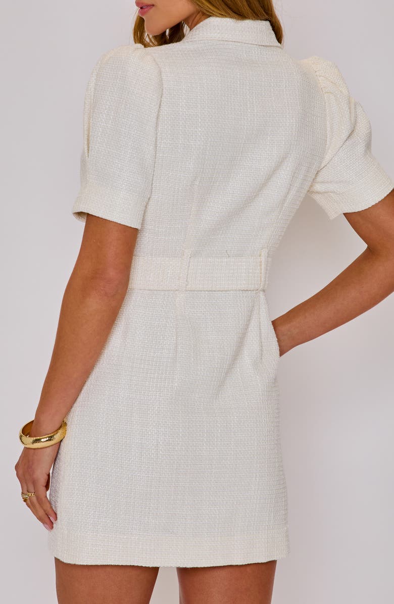 VICI Collection Devon Belted Tweed Blazer Minidress, Alternate, color, Cream