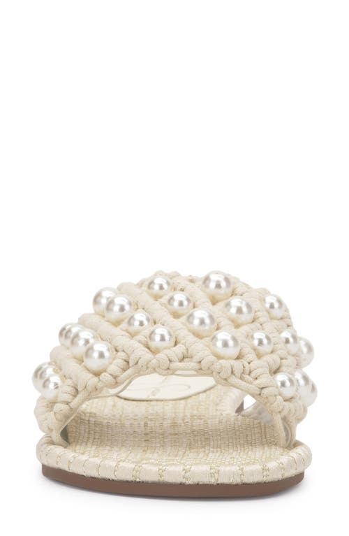 Jessica Simpson Brennara 2 Beaded Slide Sandal In Cream Rope