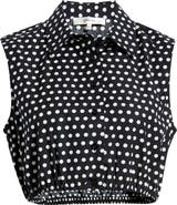 FRAME The Polka Dot Sleeveless Crop Shirt