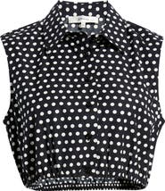 FRAME The Polka Dot Sleeveless Crop Shirt
