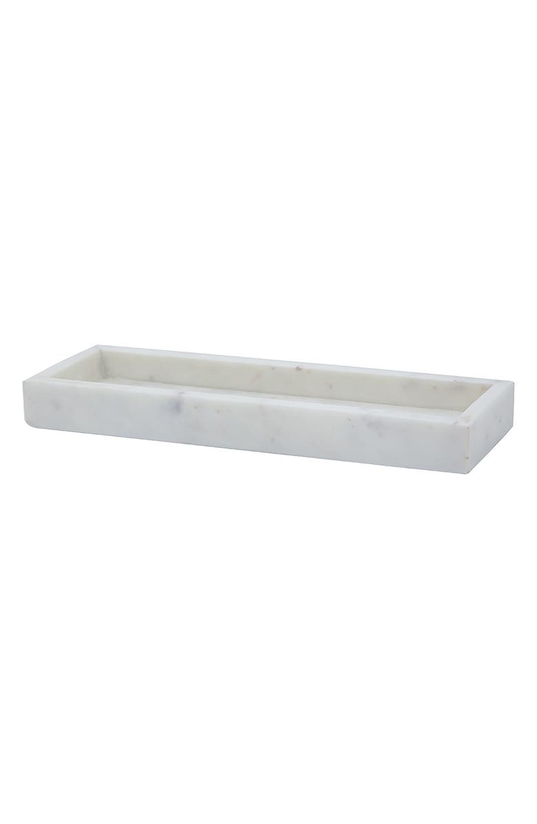 A & B Home Long Marble Tray, Main, color, White