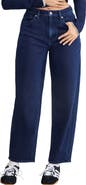 Good American Jeanius Barrel Leg Faux Denim Terry Sweatpants