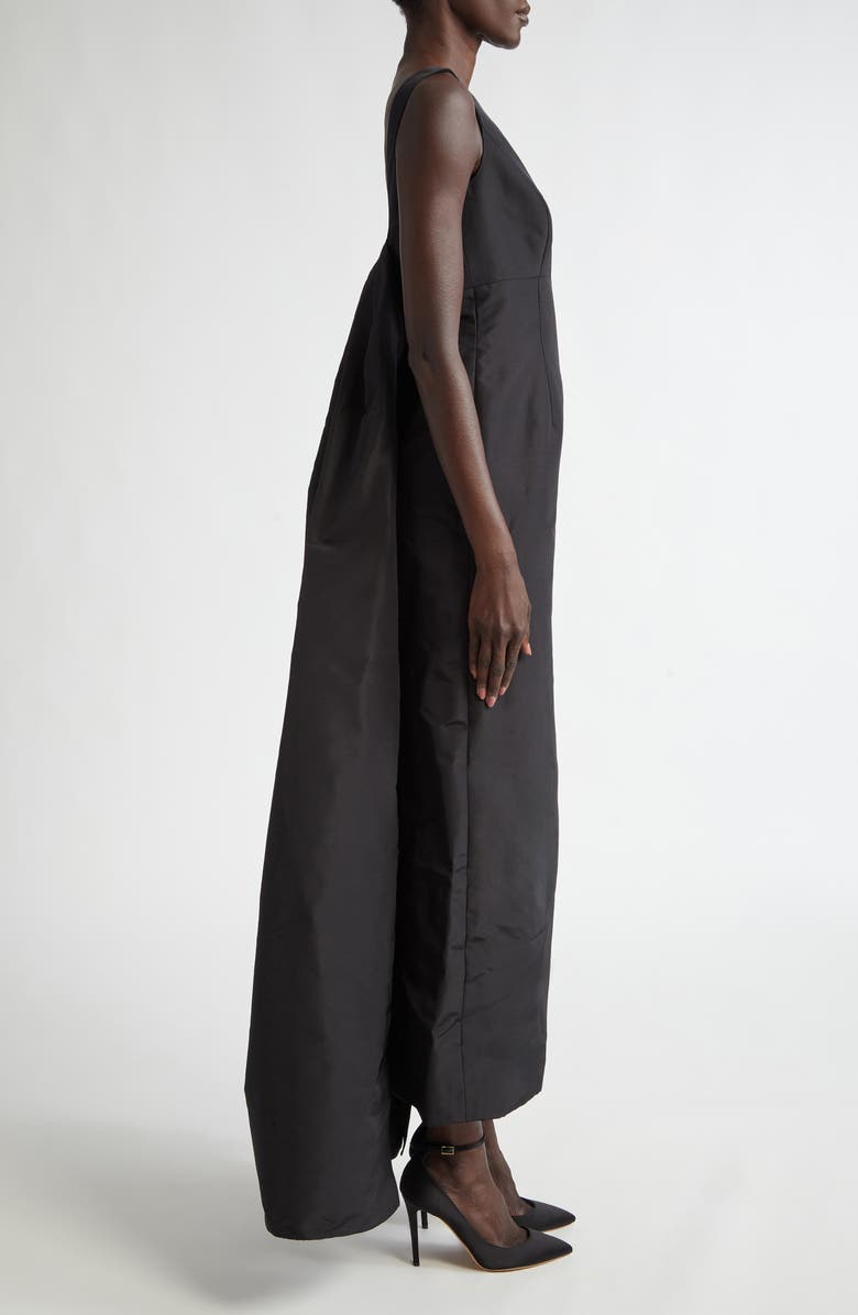 Oscar de la Renta Watteau Silk Satin Gown, Alternate, color, 