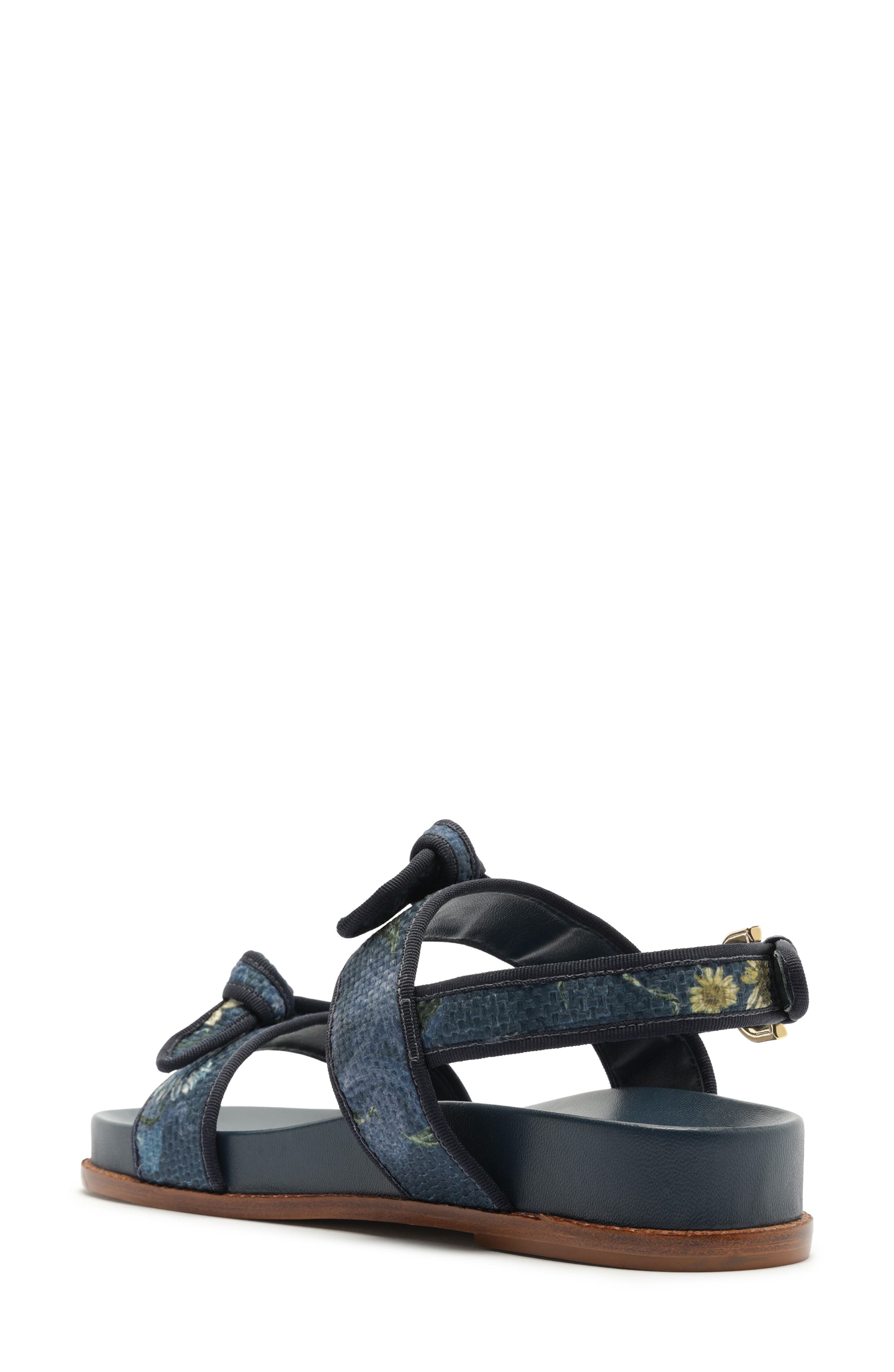 Alexandre Birman x Agua by Agua Bendita Grosgrain Raffia Sport Sandal, Alternate, color, Laguna Blue/ Blue