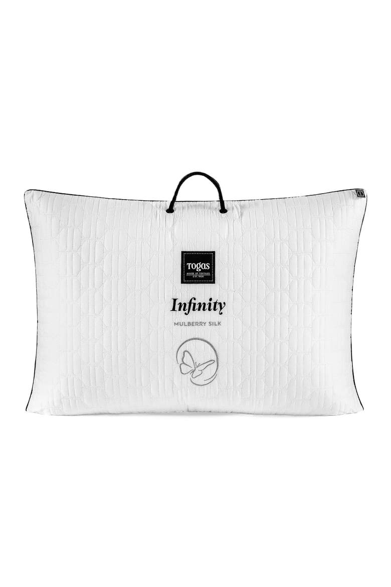 Infinity Mulberry silk pillow, Alternate, color, White
