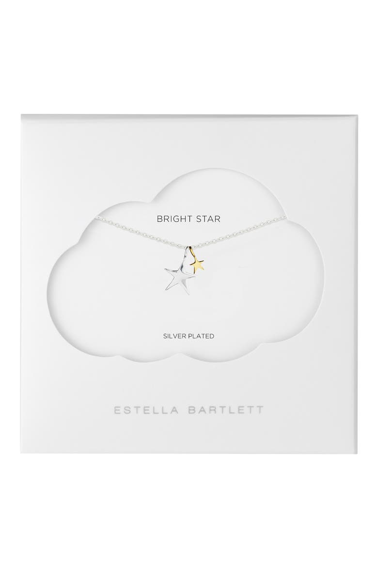 Two-Tone Double Star Pendant Necklace, Alternate, color, SILVER/ GOLD