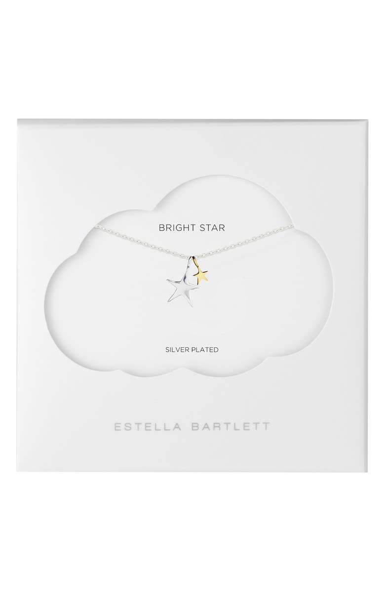 Estella Bartlett Two-Tone Double Star Pendant Necklace, Alternate, color, Silver/ Gold
