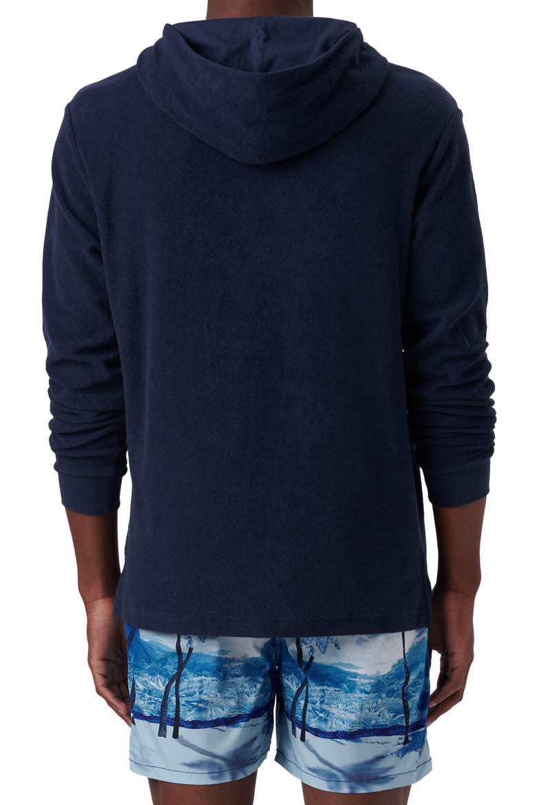 Cotton French Terry Hoodie, Alternate, color, NAVY