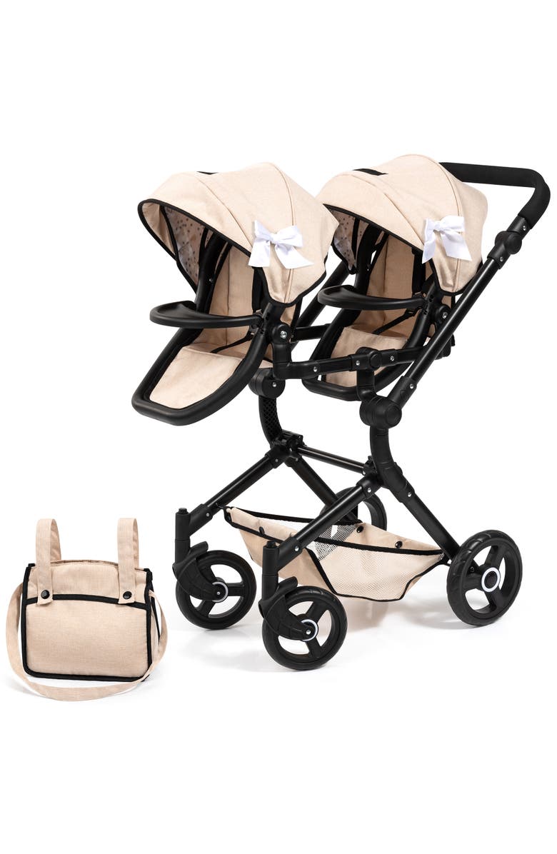 Bayer Design Doll Pram Twin Neo, Seats 2 Dolls Up to 18 Inches, Kid 3+, Main, color, Multicolored