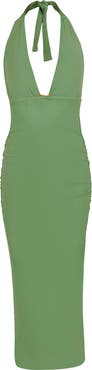 ViX Paula Hermanny Salma Halter Semisheer Stretch Mesh Body-Con Cover-Up Dress
