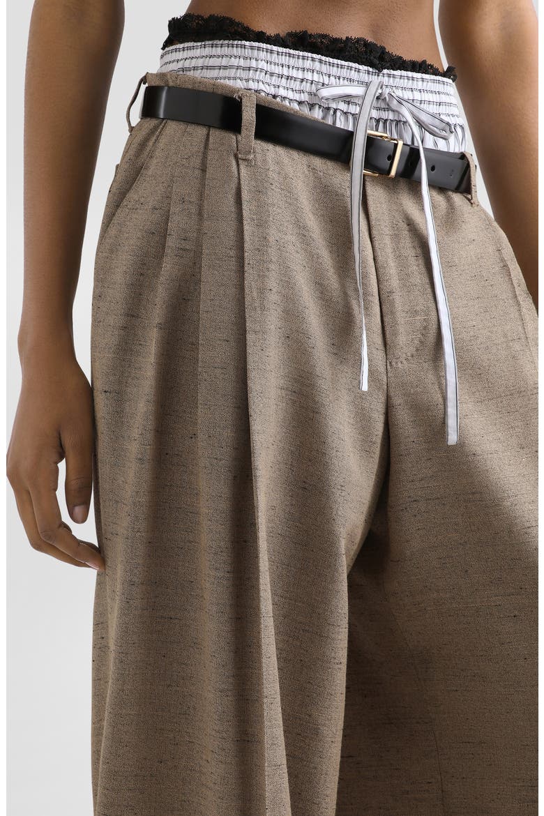 Wide Leg Pleated Pants, Alternate, color, S8230 WHITE-BEIGE-HAZELNUT