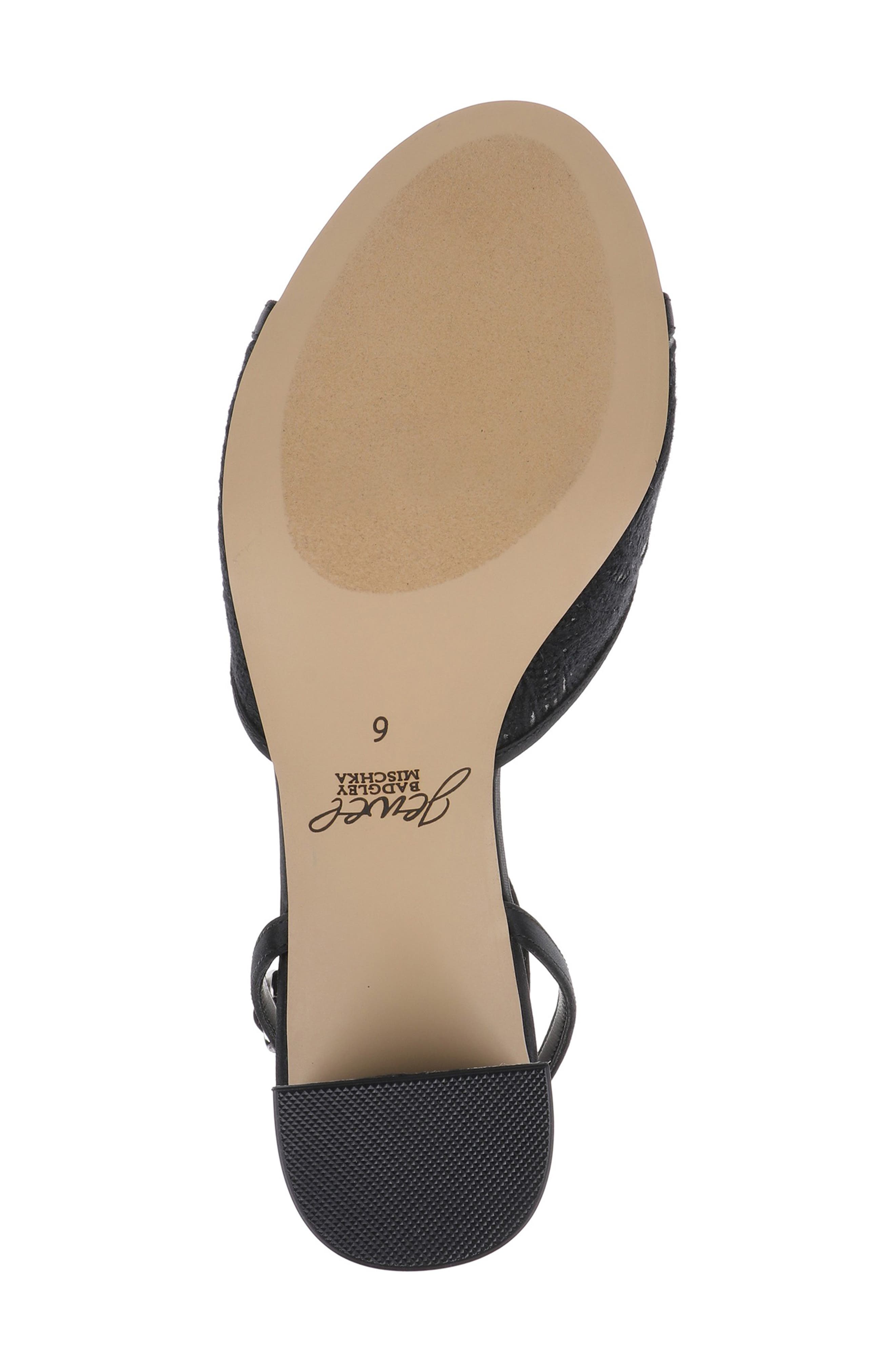 Jewel Badgley Mischka Zaira Ankle Strap Sandal, Alternate, color, Black Satin