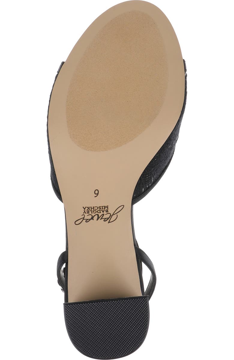 Jewel Badgley Mischka Zaira Ankle Strap Sandal, Alternate, color, Black Satin