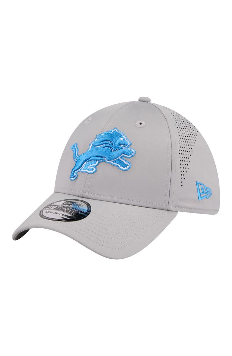 New Era Men's New Era Gray Detroit Lions Perforated 39THIRTY Flex Hat, Main, color, Gray