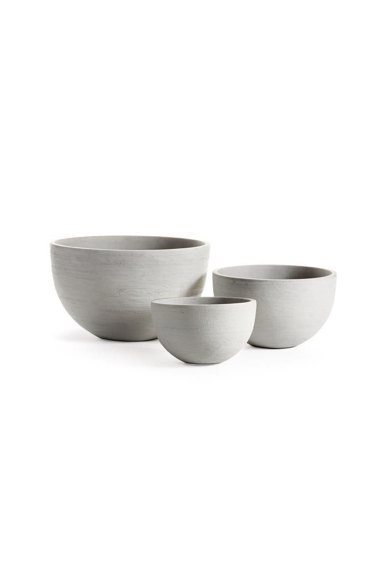 Napa Home & Garden Fibrestone Malibu Low Bowls Set of 3, Main, color, White