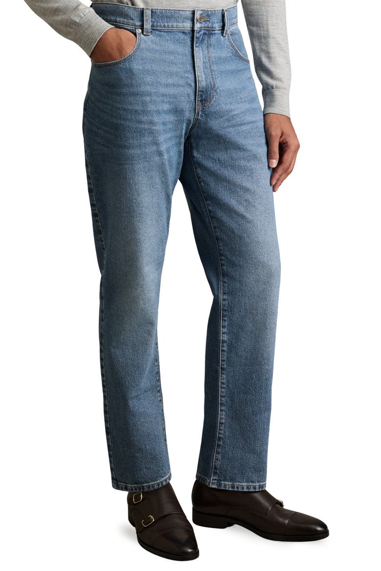 Bishopsgate Straight Leg Jeans, Main, color, MID BLUE WASH