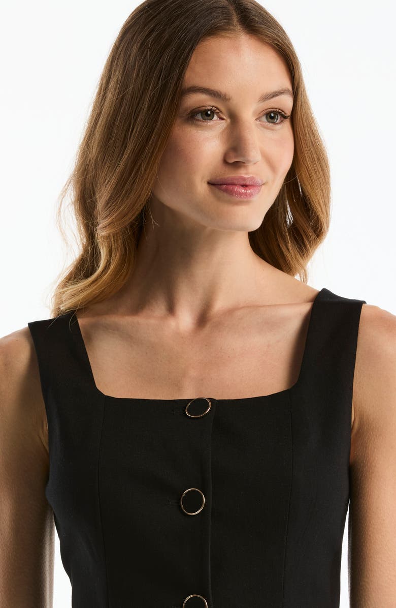 Laundry by Shelli Segal Button-Up Vest, Alternate, color, Black