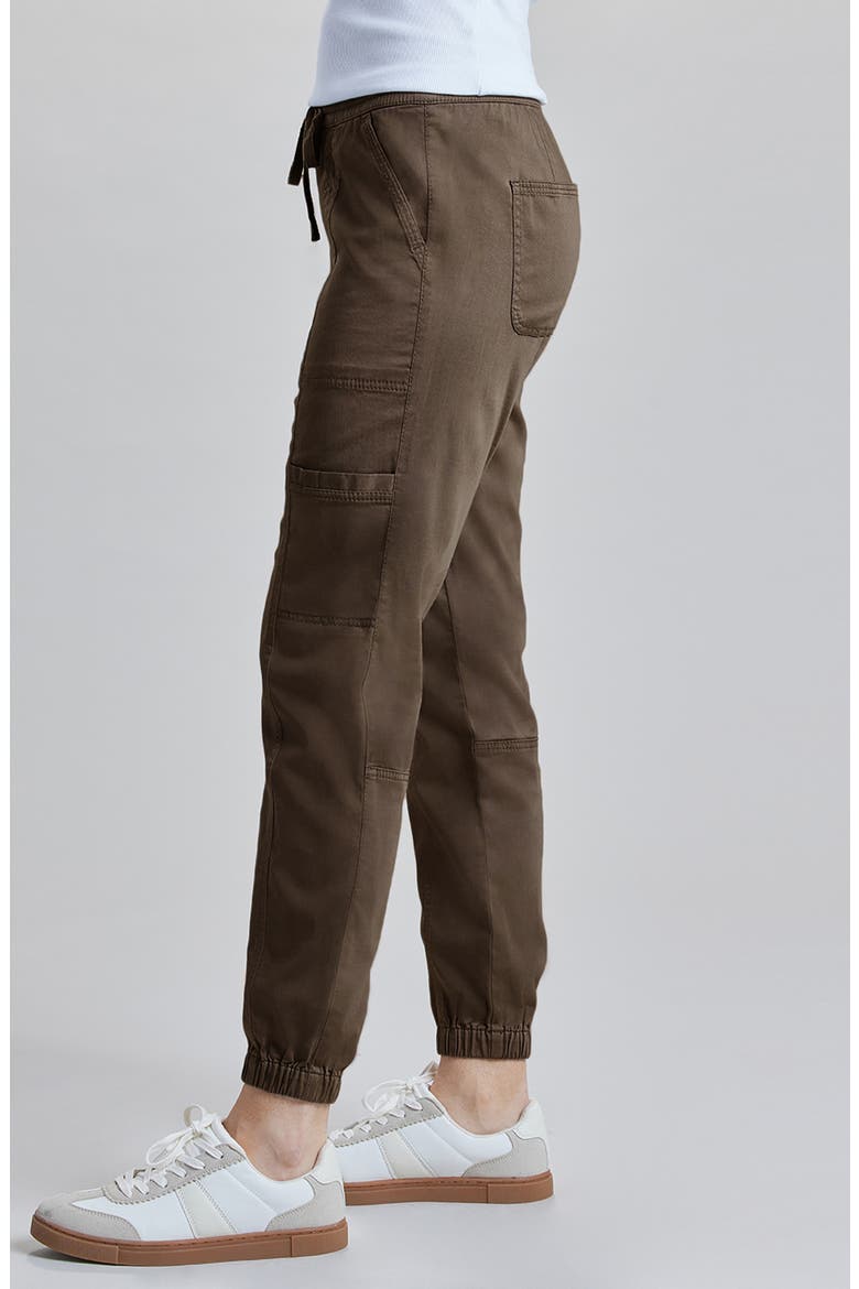 Milla Cotton Blend Sateen Joggers, Alternate, color, DARK COCONUT