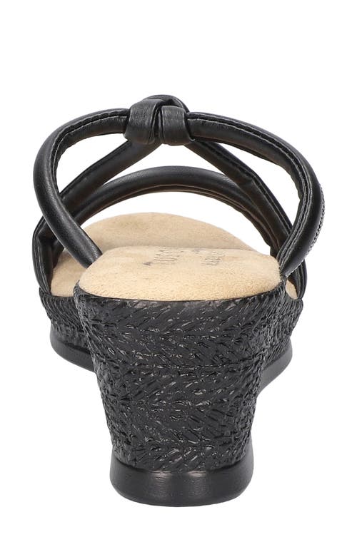 Tuscany By Easy Street® Elvera Womens Embellished Faux Leather Wedge Sandals In Black