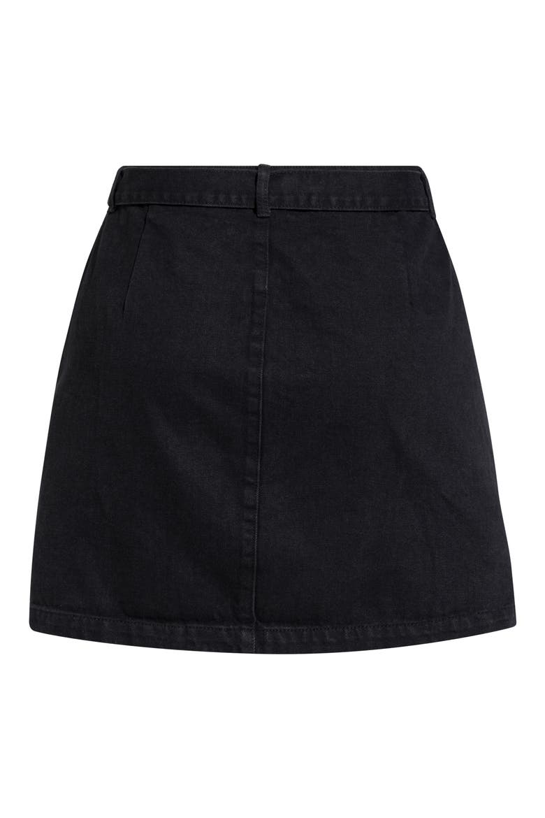 Buckle Denim Skirt, Alternate, color, BLACK