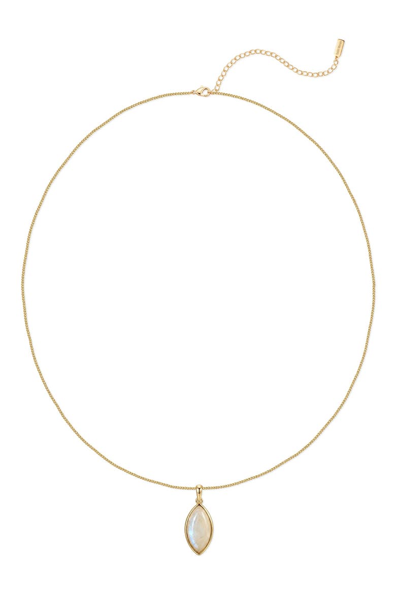 Marquise Moonstone Pendant Necklace, Alternate, color, WHITE/ GOLD
