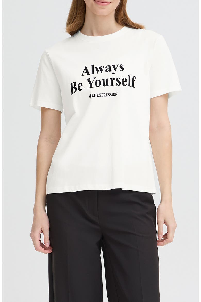 Ihrubby Be Yourself Cotton Graphic T-Shirt, Main, color, CLOUD DANCER/ WHITE