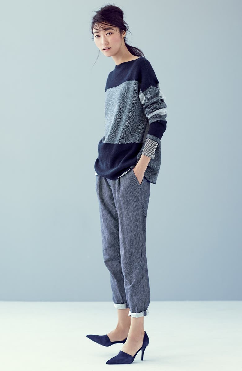 Vince Soft Railroad Stripe Trousers, Alternate, color,