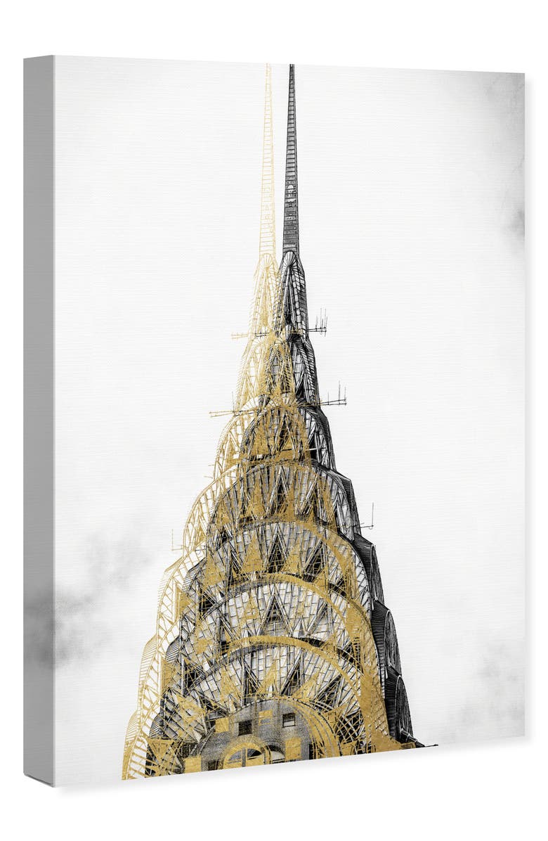 Oliver Gal Golden Building Canvas Wall Art, Alternate, color, 