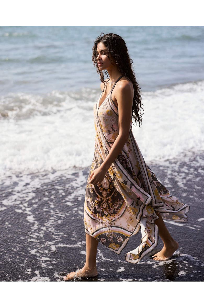 Desert Bloom Handkerchief Maxi Dress, Alternate, color, Khaki