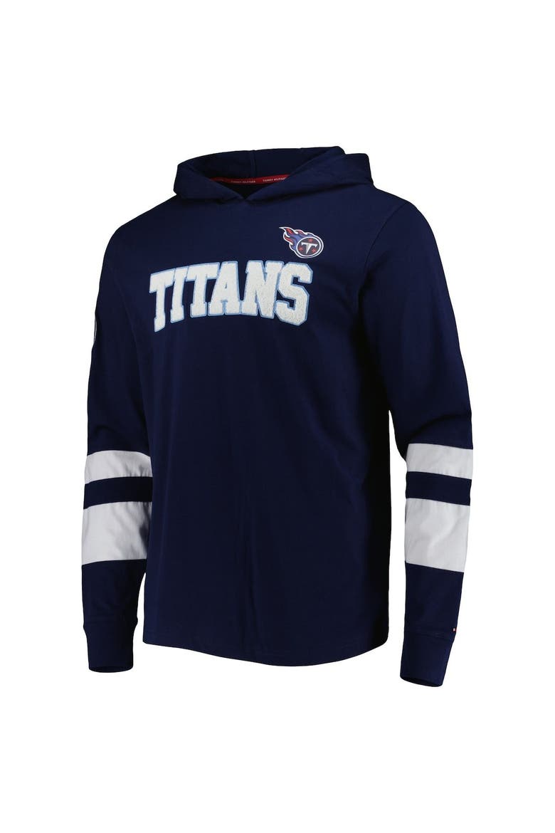 Men's Tommy Hilfiger Navy/White Tennessee Titans Alex Long Sleeve Hoodie T-Shirt, Alternate, color, Navy