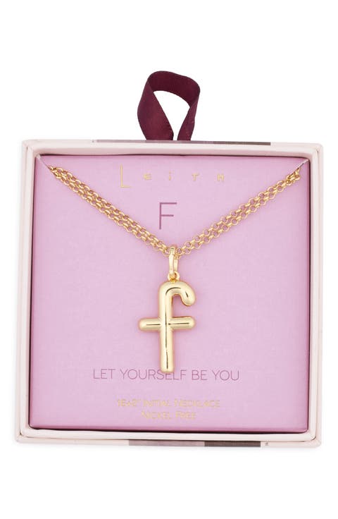 Lowercase Initial Bubble Pendant Necklace