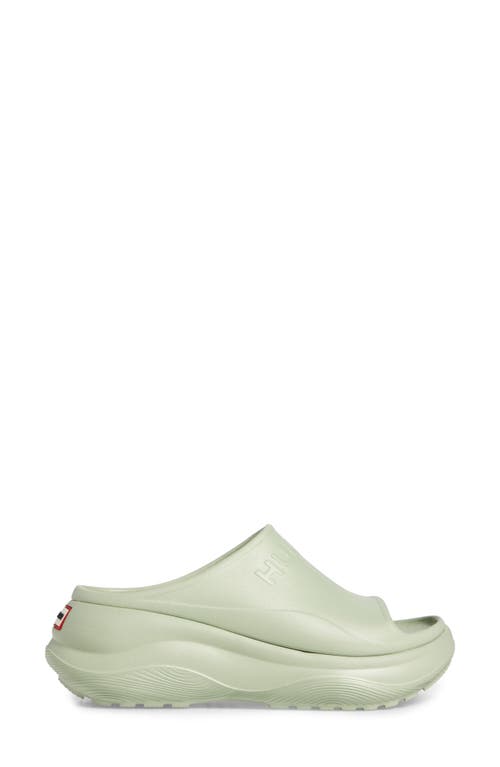 Hunter Haddie Platform Slide Sandal In Medium Green