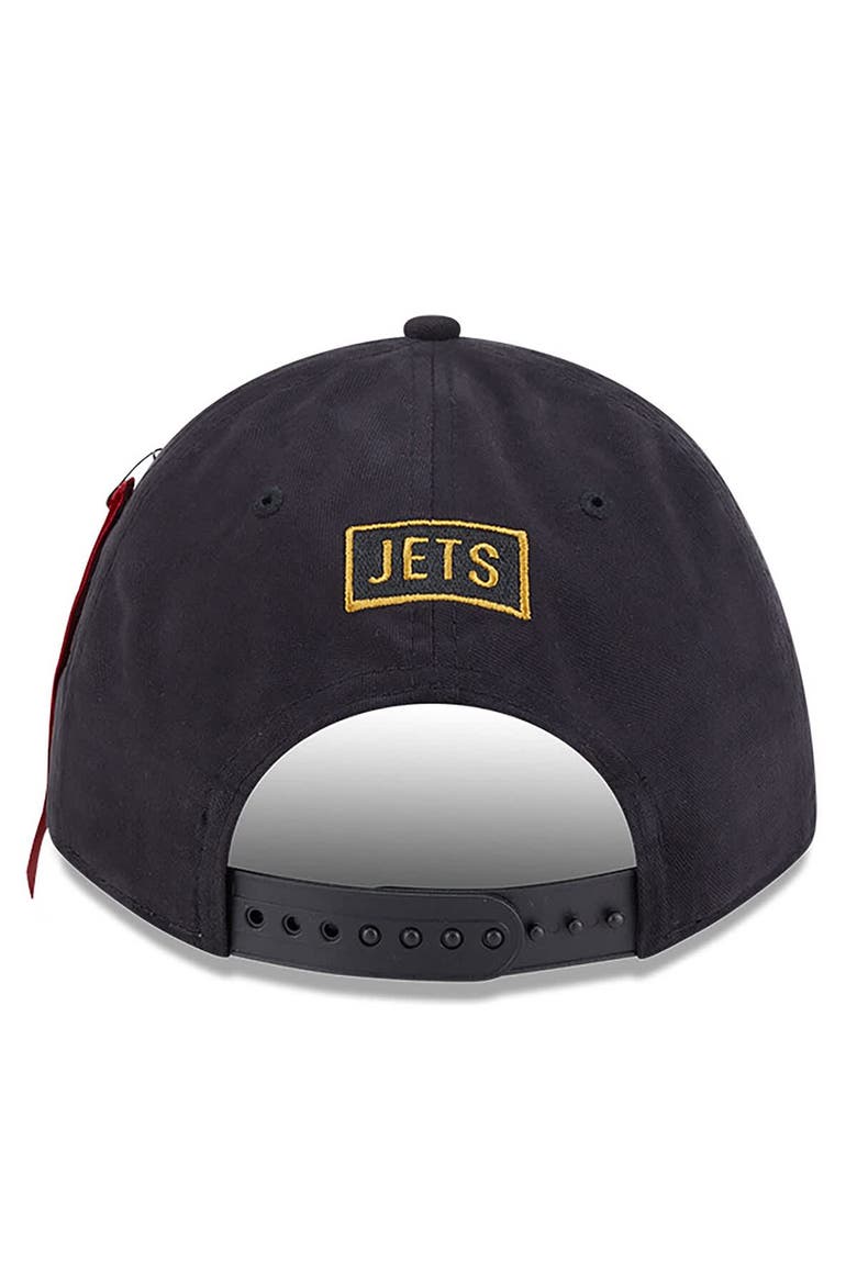Men's New Era x Alpha Industries  Black New York Jets A-Frame 9FORTY Adjustable Hat, Alternate, color, Black