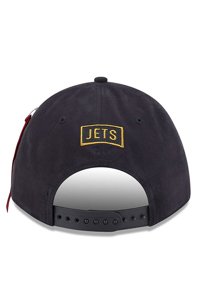 New Era x Alpha Industries Men's New Era x Alpha Industries  Black New York Jets A-Frame 9FORTY Adjustable Hat, Alternate, color, Black