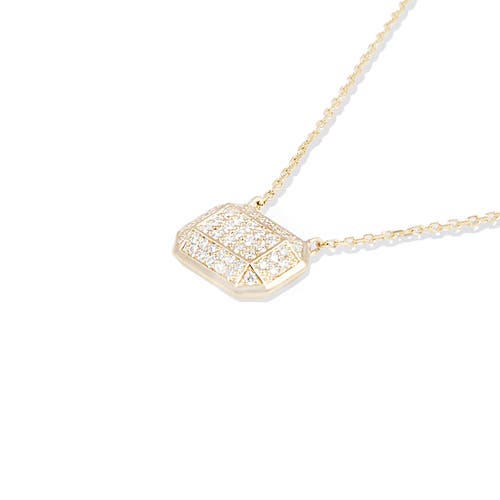 Campbell + Charlotte Spark Emerald Cut Charm Necklace In Gold