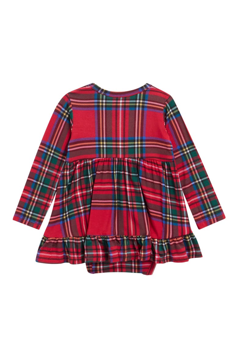 Kids' Long Sleeve Ruffled Bodysuit Dress, Alternate, color, RED