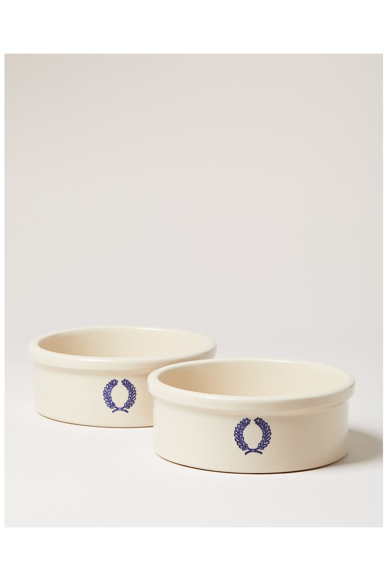 Laurel Glazed Stoneware Dog Bowl, Main, color, BEIGE