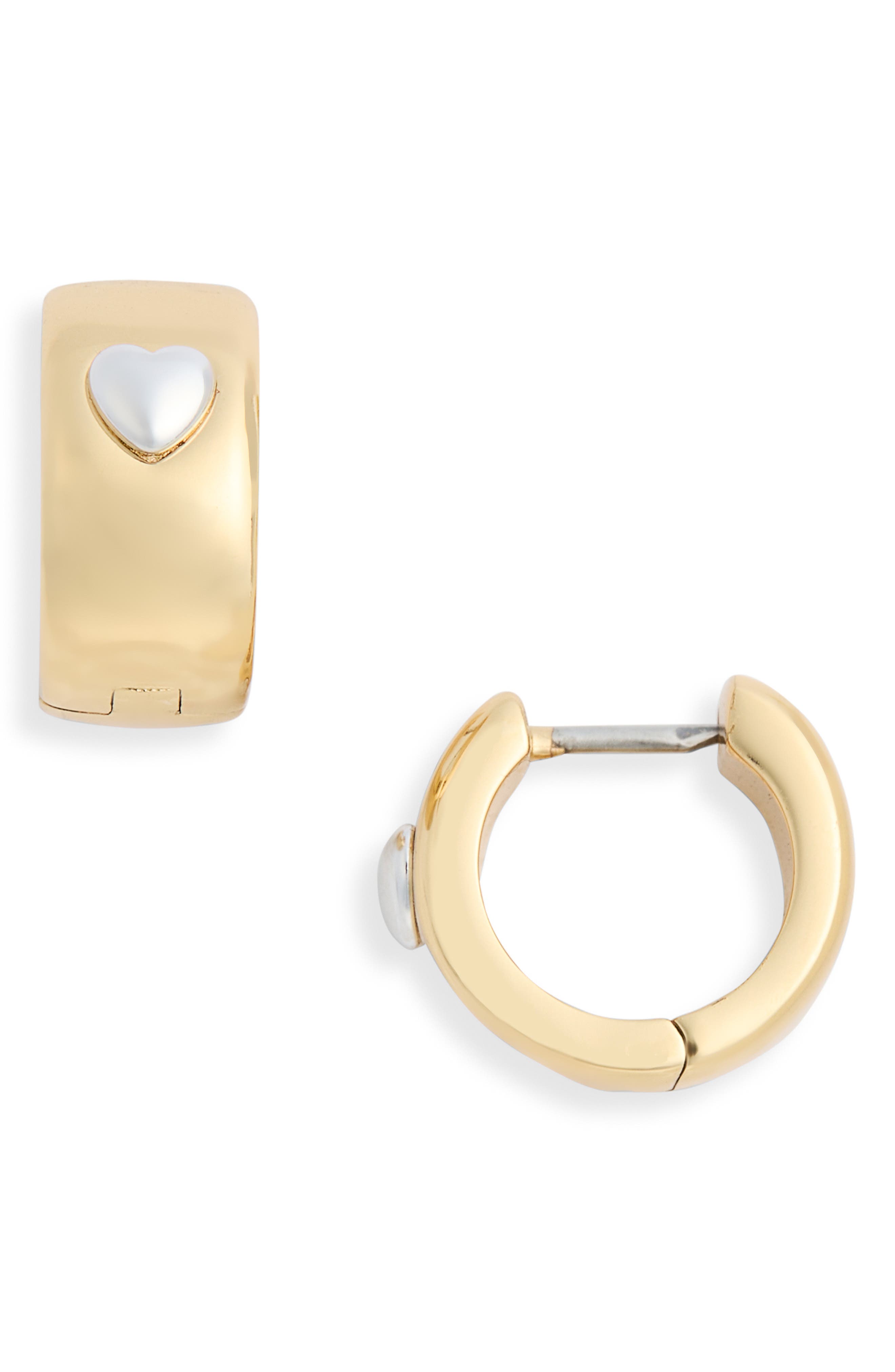 Kate Spade New York heartful huggie hoop earrings
