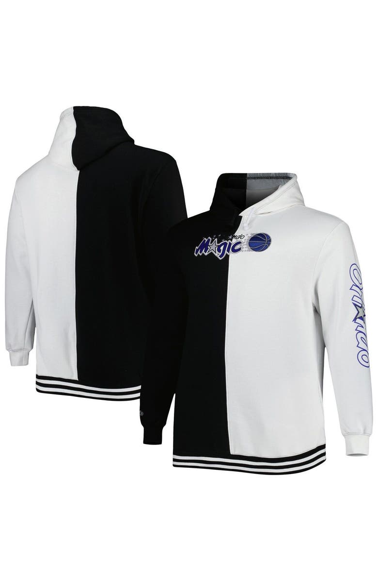 Mitchell & Ness Men's Mitchell & Ness Black/White Orlando Magic Big & Tall Hardwood Classics Split Pullover Hoodie, Main, color, Black