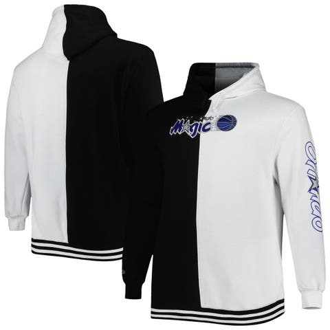 Men's Mitchell & Ness Black/White Orlando Magic Big & Tall Hardwood Classics Split Pullover Hoodie