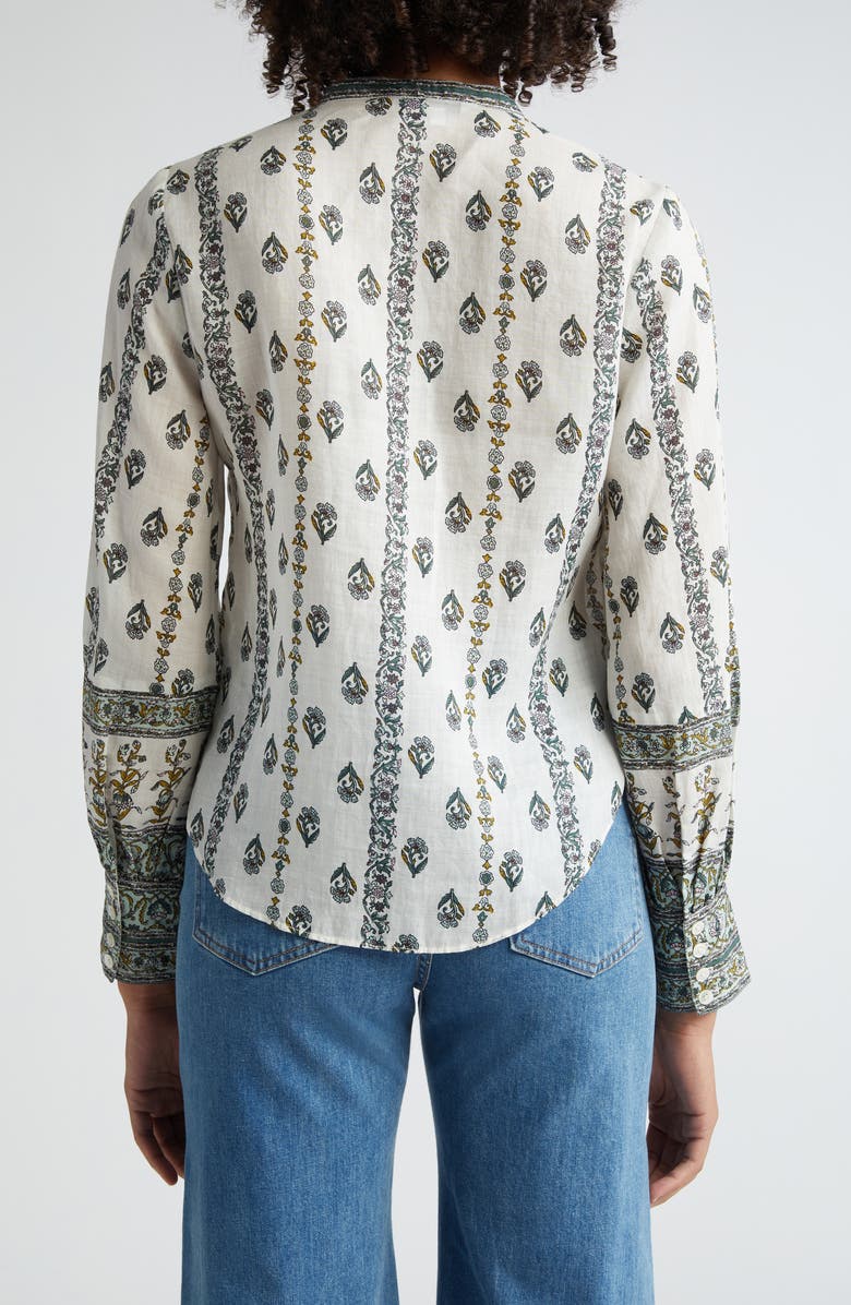 Veronica Beard Thorp Mixed Floral Ramie Button-Up Shirt, Alternate, color, 