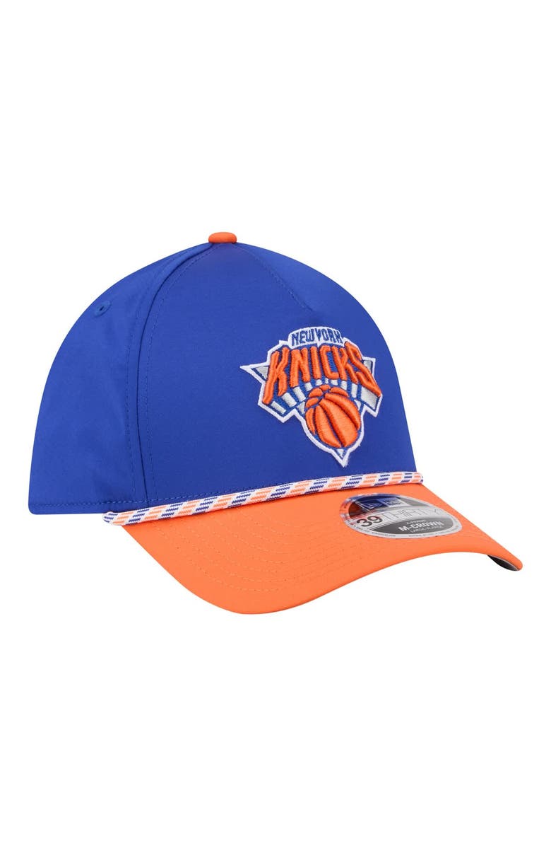 New Era Men's New Era Blue/Orange New York Knicks Rope Two-Tone M-Crown A-Frame 39THIRTY Flex Hat, Alternate, color, Blue